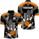 Maxcorners Orange Camo Bowling Jersey Customized Name 3D Shirt