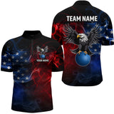 Maxcorners Personalized American Bowling Shirts Men Women Eagle Polo Bowling Team Jersey