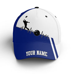 Macorners Personalized Bowling 3D Cap, Custom Bowling Hat For Men Women, Bowling Pin & Ball Cap With Name