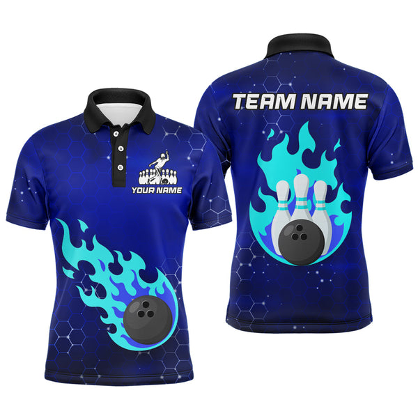 Maxcorners Flame Bowling Jersey Bowling Team Multicolor Option Customized Name 3D Shirt