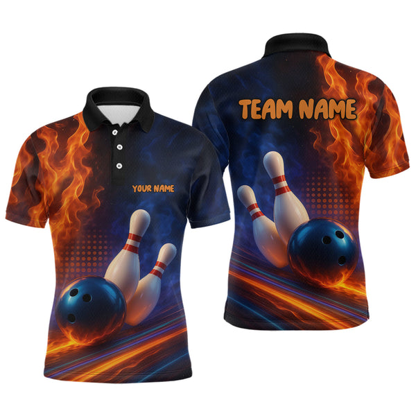 Maxcorners Custom Bowling Polo Shirts 3D for Men Bowling Jersey Polo & Quarter-Zip Gift MT1408