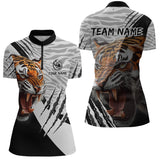 Maxcorners Black & White Bowling Shirt Tiger Bowling Team Jersey Polo Bowling for Men & Women