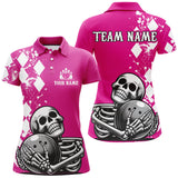 Maxcorners Skull Bowling Shirt Custom Bowling Jersey Bowling Polo Shirt LM0607