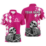 Maxcorners Skull Bowling Shirt Custom Bowling Jersey Bowling Polo Shirt LM0607