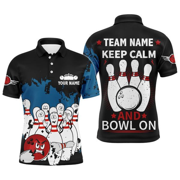 Maxcorners Funny Bowling Keep Calm And Bowl On Customized Name And Team Name 3D Shirt