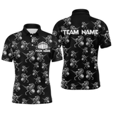 Maxcorners Custom Dinosaur Bowling Shirt For Men And Women Quarter-Zip Bowling League Bowling Outfit LM0803