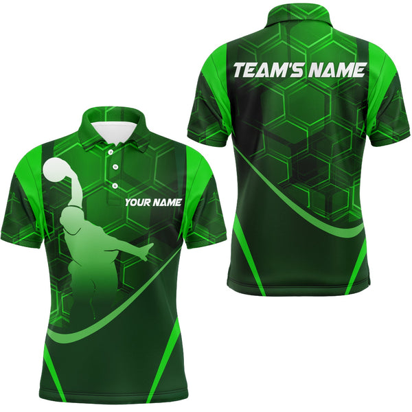 Maxcorners Bowling Hexagon Pattern Multicolor Option Customized Name 3D Shirt