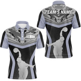 Maxcorners Grey Camo Bowling Player Customized Name And Team Name 3D Shirt