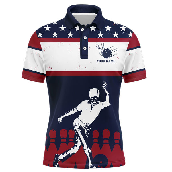 Maxcorners American Flag Classic Bowling Customized Name And Team Name 3D Shirt