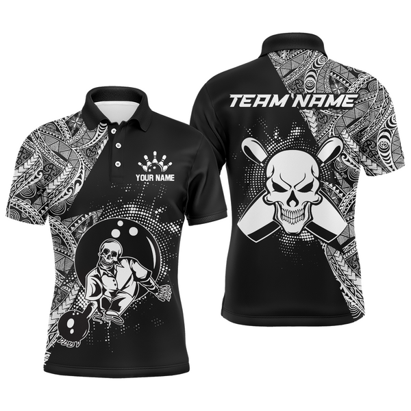 Maxcorners Skull Bowling Team League Customized Name And Team Name 3D Shirt