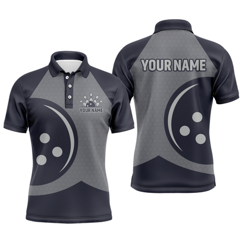 Maxcorners Bowling Black Ball Pattern  Customized Name And Team Name 3D Shirt