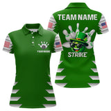 Maxcorners Lucky Bowling Shirt For Men St. Patrick Day Bowling Shirt Custom Green Polo Shirt