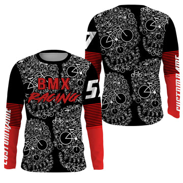 Maxcorners Skull BMX Cycling Customize Name 3D Shirts