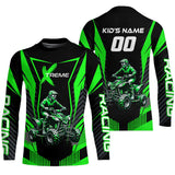 Maxcorners Green ATV Motocross Jersey Men Youth Upf30+ Custom Quad Bike Shirt Boys Girls Extreme Off-Road PDT898 MT2809