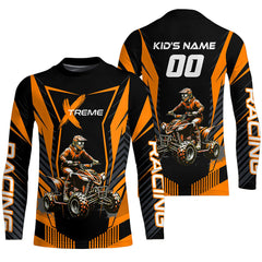 Maxcorners Orange ATV Motocross Jersey Men Youth Upf30+ Custom Quad Bike Shirt Boys Girls Extreme Off-Road PDT898 MT2809