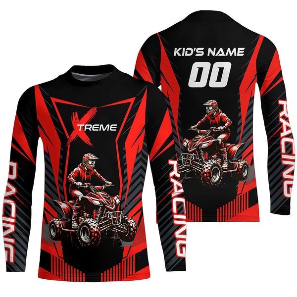 Maxcorners Red ATV Motocross Jersey Men Youth Upf30+ Custom Quad Bike Shirt Boys Girls Extreme Off-Road PDT898 MT2809