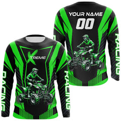 Maxcorners Green ATV Motocross Jersey Men Youth Upf30+ Custom Quad Bike Shirt Boys Girls Extreme Off-Road PDT898 MT2809