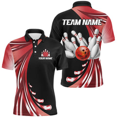 Maxcorners Personalized Red Bowling Team Jersey For Men & Women Custom Bowling Polo Shirt
