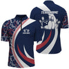 Maxcorners Blue&Red Bowling Gifts for Men Team with Name Polo & 1/4 Zip