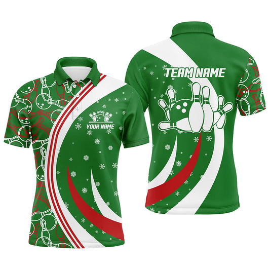 Maxcorners Christmas Bowling Team League Multicolor Option Customized Name 3D Shirt