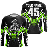 Maxcorners Green Motocross Jersey Men Women Kid Upf30+ Custom Dirt Bike Shirt Off-Road Jersey Boys Girls MT2809