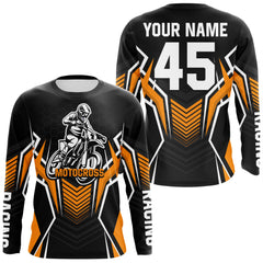 Maxcorners Orange Motocross Jersey Men Women Kid Upf30+ Custom Dirt Bike Shirt Off-Road Jersey Boys Girls MT2809
