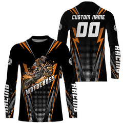 Maxcorners Personalized Orange Motocross Jersey Kid&Adult Upf30+ Dirt Bike Shirt Off-Road Motorcycle Racing MT2709