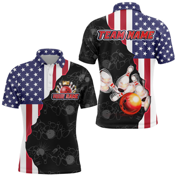 Maxcorners American Patriotic Bowling Team League Customized Name And Team Name 3D Shirt