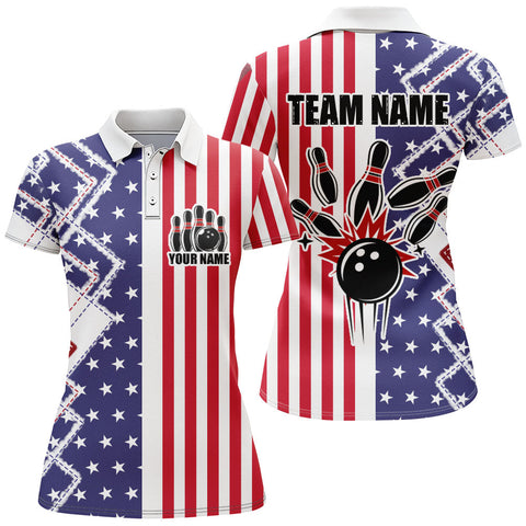 Maxcorners Bowling And Pins Customized Name 3D Shirt For Women