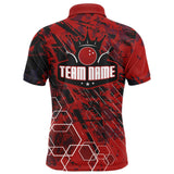 Maxcorners Black&Red Bowling Customized Name And Team Name 3D Shirt