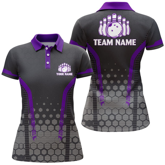 Maxcorners Bowling And Pins Multicolor Option Customized Name 3D Shirt For Women