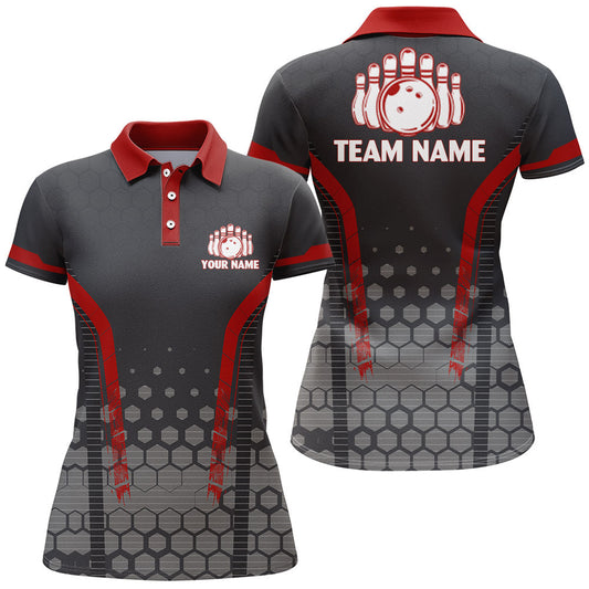 Maxcorners Bowling And Pins Multicolor Option Customized Name 3D Shirt For Women