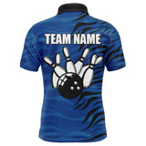 Maxcorners Blue Bowling Customized Name And Team Name 3D Shirt