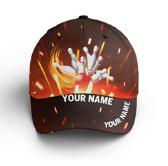 Macorners Flame Bowling Hat Custom Bowling Cap With Name Bowling Cap For Team
