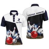 Maxcorners Navy Bowling Customized Name And Team Name 3D Shirt