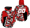 Maxcorners Red Camo Quad Bike Hoodie Men Women Custom ATV Motocross Hooded Jersey For Adult MT2709