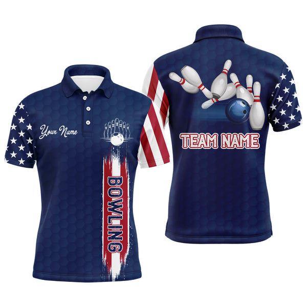 Maxcorners American Flag Bowling Customized Name And Team Name 3D Shirt