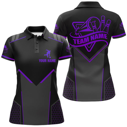 Maxcorners Bowling And Pins Multicolor Option Customized Name 3D Shirt For Women