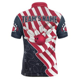 Maxcorners American Flag Bowling Patriotic Bowling Customized Name And Team Name 3D Shirt