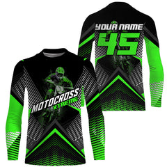 Maxcorners Custom Motocross Riding Jersey Men Women Kid Upf30+ Green MX Dirt Bike Shirt Off-Road Jersey MT2709