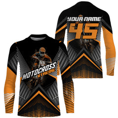 Maxcorners Custom Motocross Riding Jersey Men Women Kid Upf30+ Orange MX Dirt Bike Shirt Off-Road Jersey MT2709