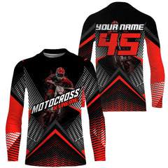Maxcorners Custom Motocross Riding Jersey Men Women Kid Upf30+ Red MX Dirt Bike Shirt Off-Road Jersey MT2709