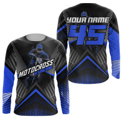 Maxcorners Custom Motocross Riding Jersey Men Women Kid Upf30+ Blue MX Dirt Bike Shirt Off-Road Jersey MT2709