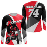 Maxcorners Kid Men Women Dirt Bike Jersey Red Upf30+ Custom Motocross Shirt Motorcycle Racing MT2809