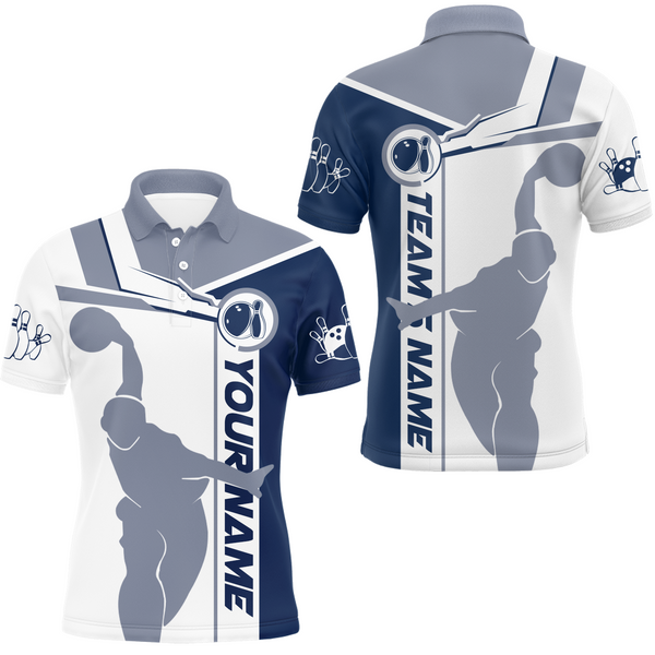 Maxcorners Navy Bowling Player Customized Name And Team Name 3D Shirt