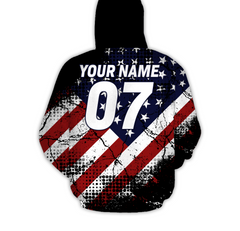 Maxcorners Custom ATV Motocross Hoodie Patriotic Men Women American Flag Quad Bike Hooded Jersey PDT911 MT2809