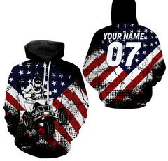 Maxcorners Custom ATV Motocross Hoodie Patriotic Men Women American Flag Quad Bike Hooded Jersey PDT911 MT2809