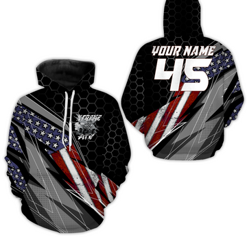 Maxcorners American Flag Quad Bike Hoodie Personalized ATV Motocross Hooded Jersey Men Women MT2709