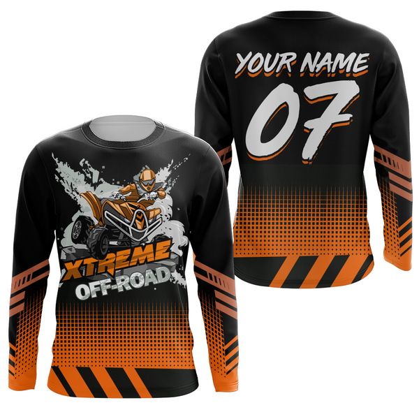 Maxcorners Custom ATV Motocross Jersey Orange Upf30+ Kid Men Women Quad Bike Shirt Extreme Off-Road PDT846 MT2809