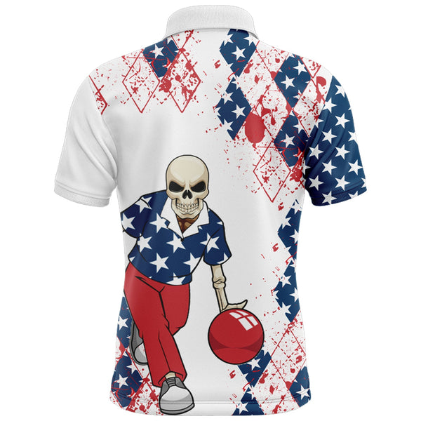 Maxcorners Skull American Bowling Customized Name 3D Shirt